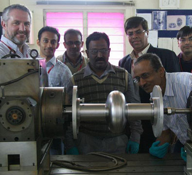 Visit by Fermilab Team to see the development of the 1.3 GHz TESLA-type niobium cavities jointly by RRCAT and IUAC (February 2011).